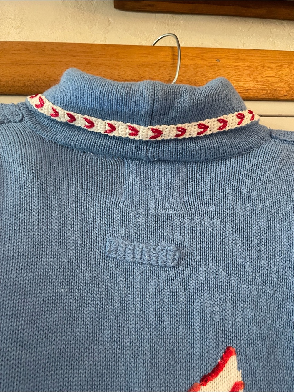 Vintage Storybook Knits Baseball US Flag  Sweater, Size Large - Picture 8 of 8